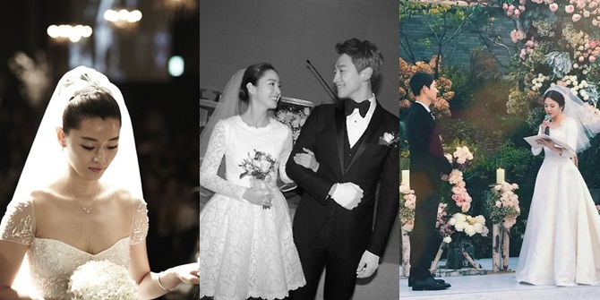 FOTO BEDA DRESS NIKAH SONG HYE KYO KIM  TAE  HEE  JUN JI 