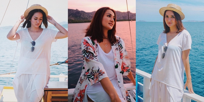 PHOTO: This is Tengku Dewi's Cool Style Enjoying the Beauty of the Beach