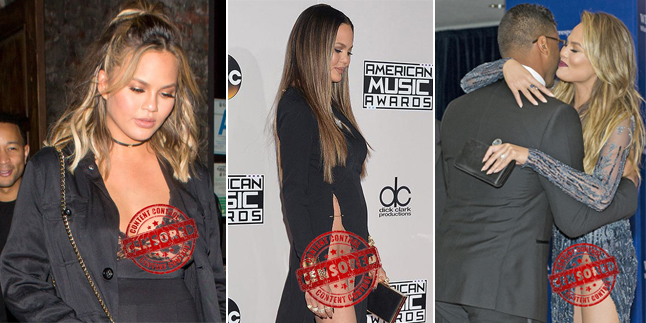 FOTO: Bencana Fashion Chrissy Teigen, Nip Slip - Pamer Area Intim.