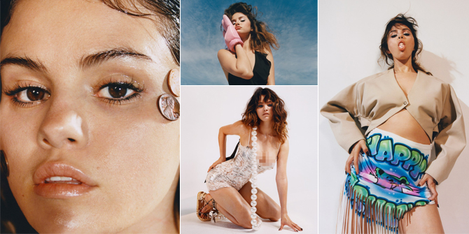 PHOTO: Various Poses of Selena Gomez for DAZED Magazine, Close Up Face - Wearing Sexy Mini Dress