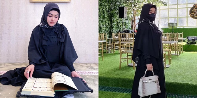 Photos of Syahrini's Hijab Style and All-Black Outfit, Already Completed Al-Quran in This Ramadan