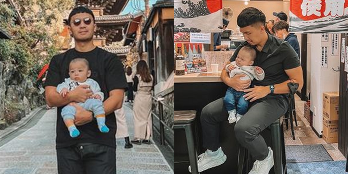 Photos of Indra Priawan Looking Hot Daddy While on Vacation in Japan, Nikita Willy's Husband Looks Handsome While Carrying Their Child