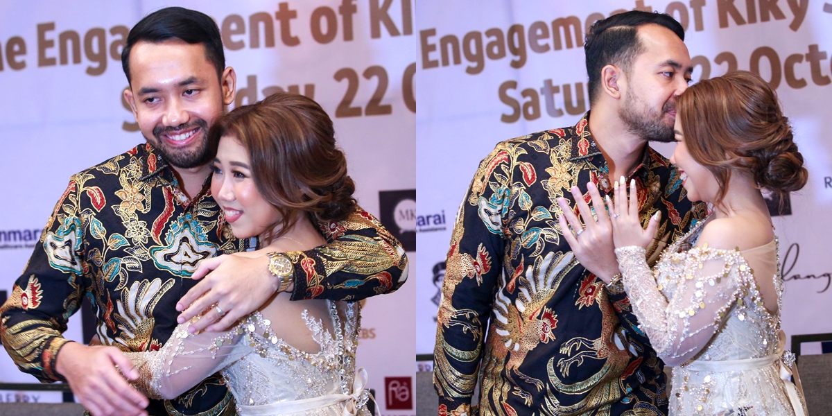 Photos of Kiky Saputri Showing off a Ring with M. Khairi at the Engagement Event, Happy to Be Proposed on Her Birthday