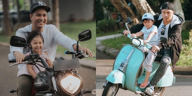 Sweet Photos of Glenn Alinskie Inviting Nastusha to Ride a Motorcycle, Strolling in the Complex Using Classic Vespa to Moge