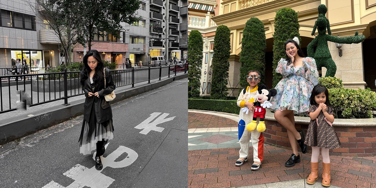 Photos of Rachel Vennya's Vacation in Japan, Posing with Xabiru and Chava at Disneyland Feels Like Playing with Siblings