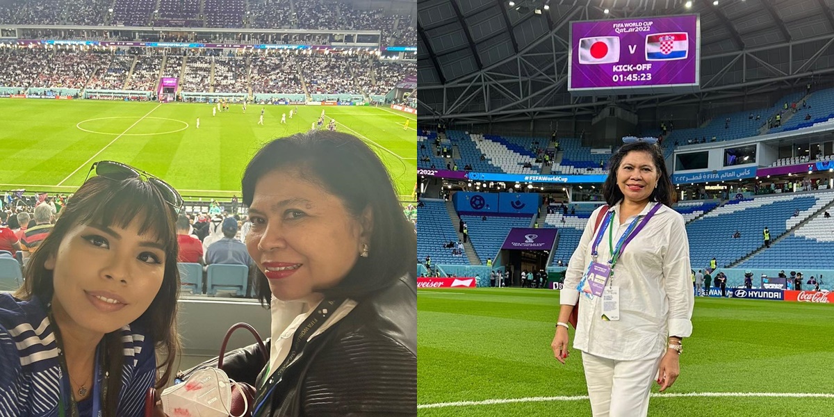 Foto Istri Hotman Paris Watching the World Cup in Qatar, Husband Willing to be Busy in Indonesia to Make His Wife Happy