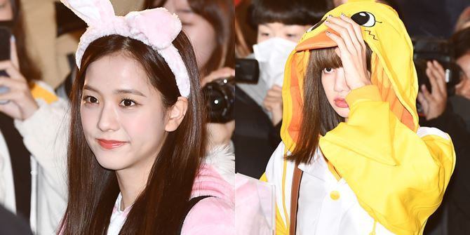 Jisoo and Lisa's Morning Airport Photos, Cute in Animal Outfits