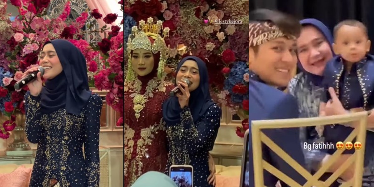 Lesti Singing at Her Brother's Wedding Reception, Rizky Billar Proudly Smiling