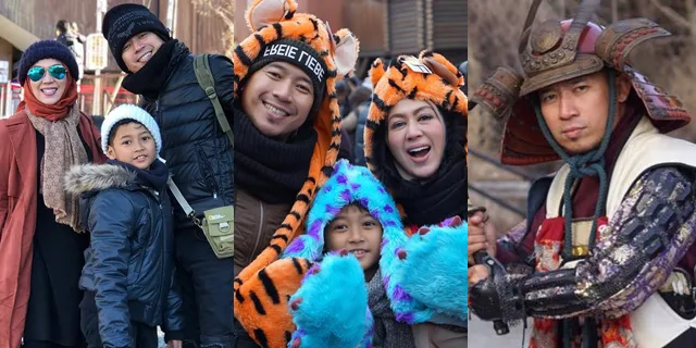 FOTO: LIBURAN BARENG KELUARGA KE JEPANG, DENNY CAGUR JADI ...