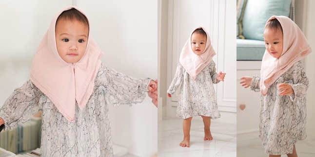 PHOTO Funny Claire, Shandy Aulia's Daughter, Wearing a Hijab, Celebrating Eid with Family