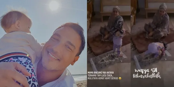 Foto Lucunya Zalina Anak Raisa dan Hamish Daud Saat Belajar Salat, Mulutnya Komat-Kamit