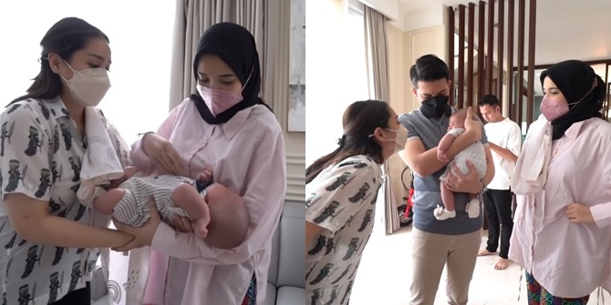 Nagita Slavina Receives Luxury Gift from Zaskia Sungkar, Showing Baby Bump and Carrying Baby Ukkasya