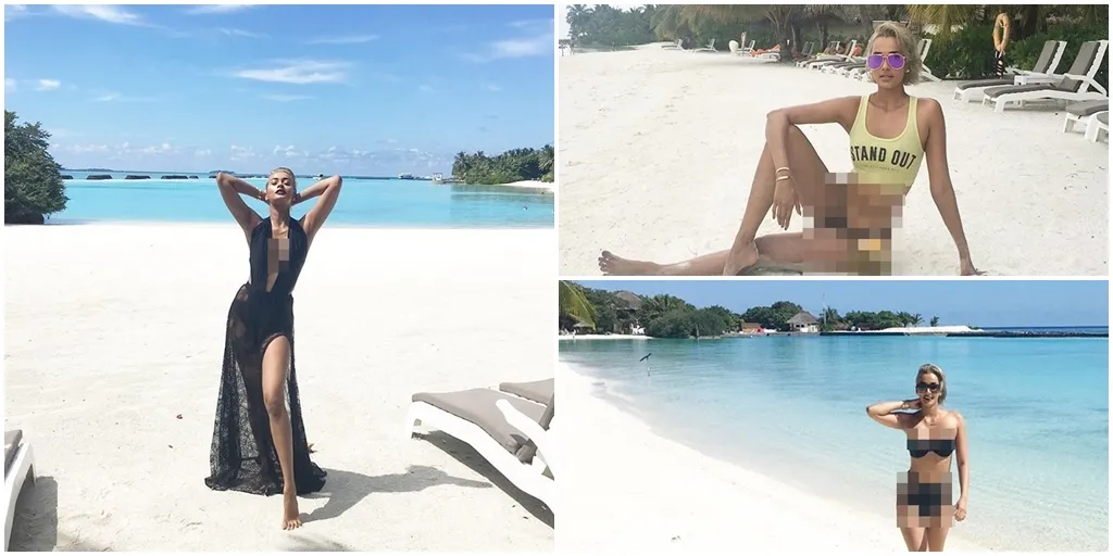FOTO Pakai Bikini Saat Liburan di Pantai, Kimmy Jayanti Super Hot - KapanLagi.com