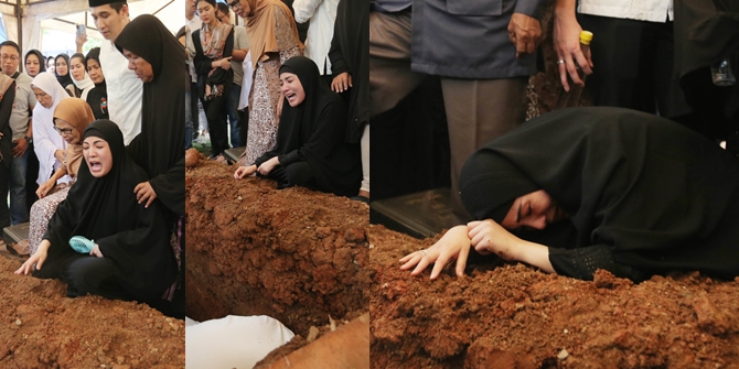 PHOTO Father's Funeral Nindy Ayunda, Floods of Tears