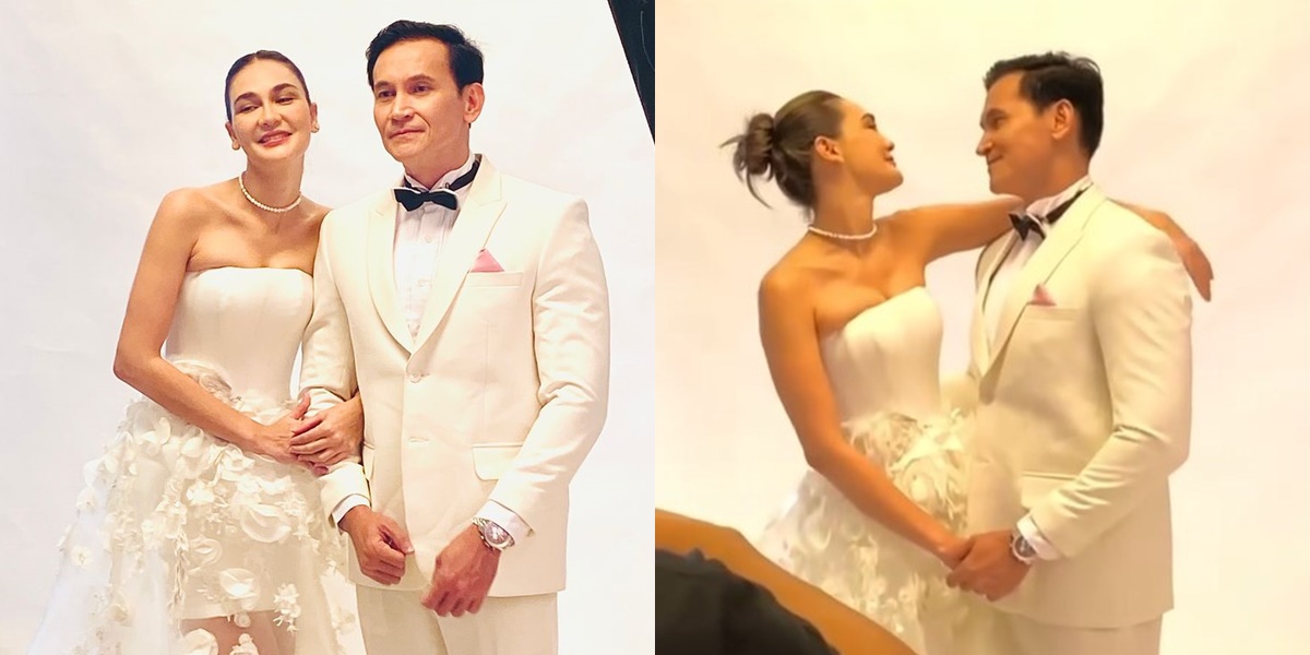 Photo Shoot of 'Wedding' Luna Maya and Marcelino Lefrandt, Romantic Embrace from Behind