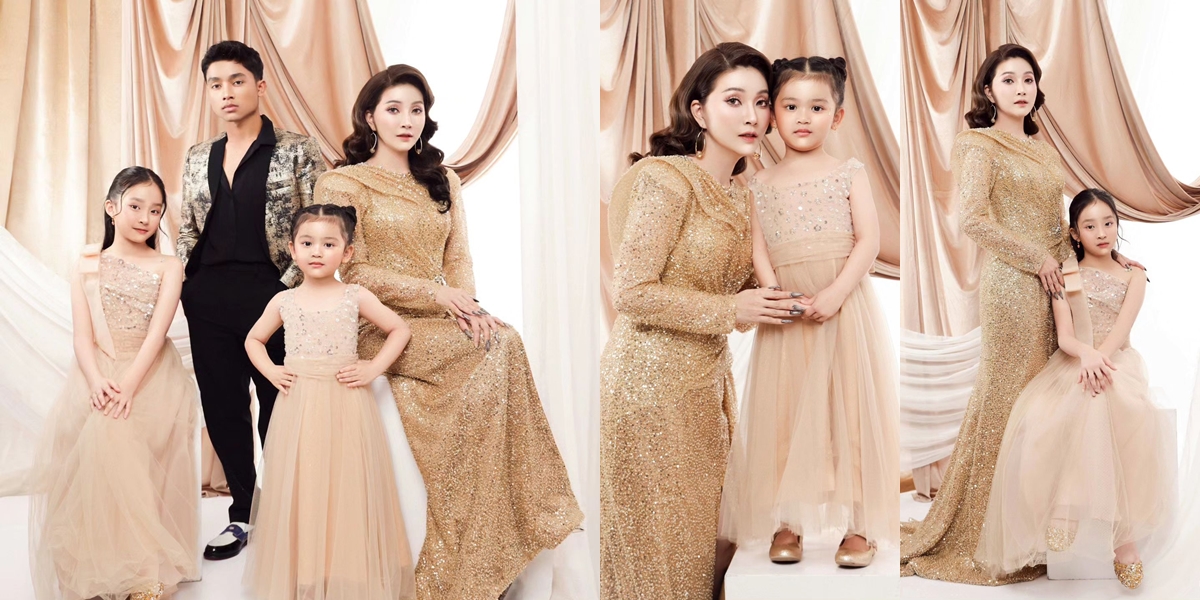 PHOTO Shoot of Sarwendah and the Kids, Glamorous All in Gold - Her Face is Stunningly Different