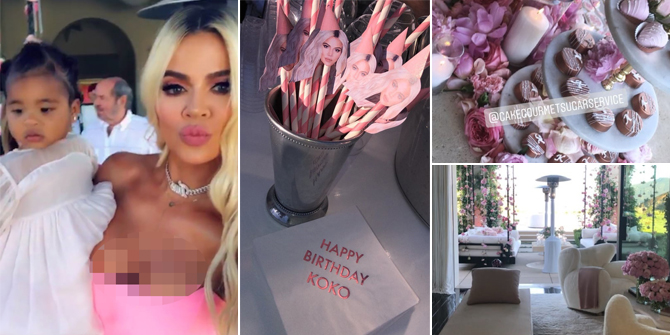 PHOTO: Khloe Kardashian's Birthday Party, Pink-themed & Full of Flowers!