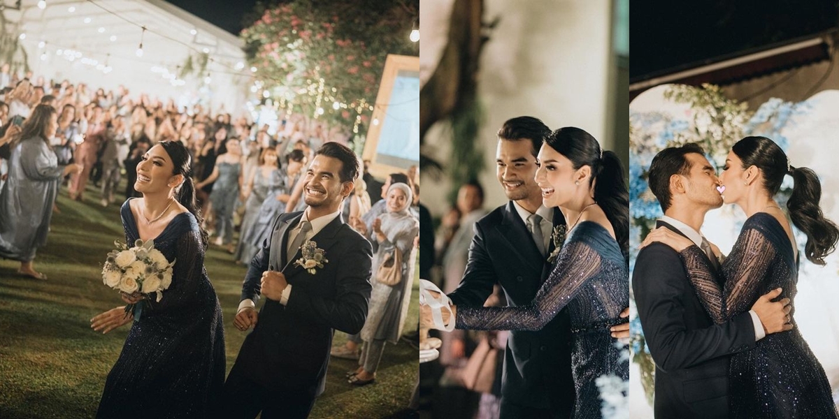 PHOTO Wedding Reception of Tyas Mirasih and Tengku Tezi, Beautiful Garden Party - Intimate Kiss During Dance