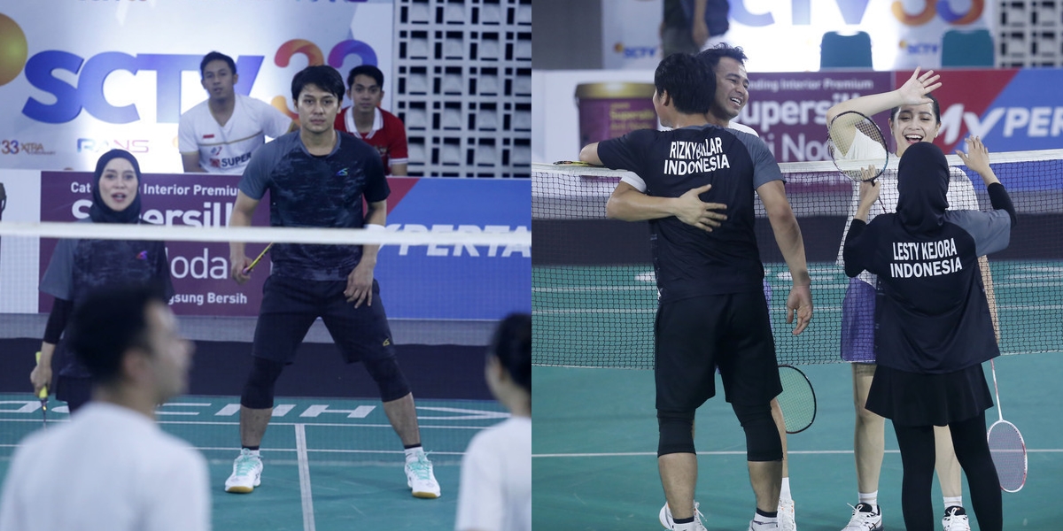 PHOTO: Rizky Billar/Lesti Kejora Easily Defeat Raffi Ahmad/Nagita Slavina in Badminton Match