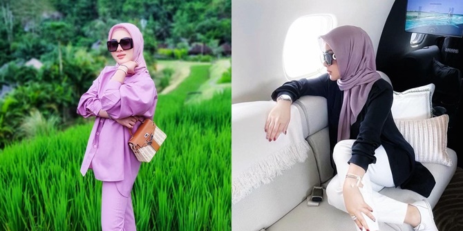 Syahrini's Vacation Photo with Husband and Sister, After 'Sawah' Experience, Riding a Luxurious Private Plane