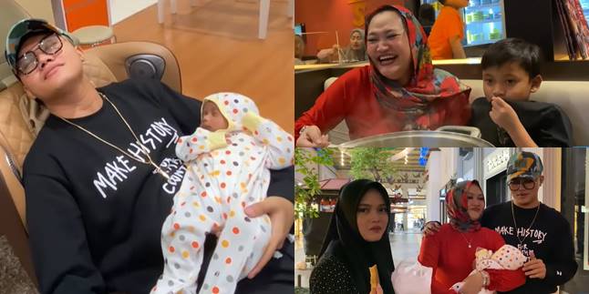 Last Photo of Lina, Sule's Ex-Wife, with Rizky Febian and Their Children, Still Carrying Their Newborn Baby from Their Second Marriage