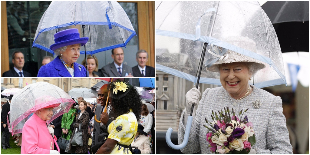 FOTO UNIKNYA PAYUNG RATU  ELIZABETH II SELALU MATCH DENGAN 