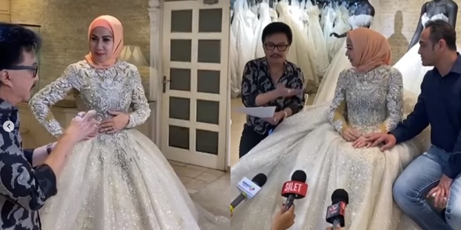 Venna Melinda Fitting Wedding Dress Accompanied by Ferry Irawan, Chose a Dress Like a Princess