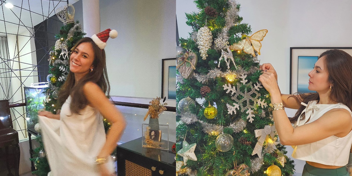 Foto Wulan Guritno Decorating Christmas Tree and Celebrating Christmas with a Hot Dress, Someone Asked if She Converted Religion