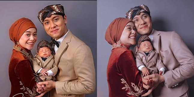 Handsome Wearing Leather Jacket! 8 First Family Photoshoot Lesti and Rizky Billar with the Little One - Themed Sunda to Liverpool