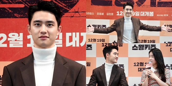 D.O. EXO's Handsomeness at 'SWING KIDS' Press Conference with Park Hye Soo