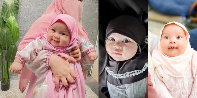 The Cuteness of Baby Zakia, Natta Reza's Daughter who has been accustomed to wearing hijab since she was a baby, Stylish Abis