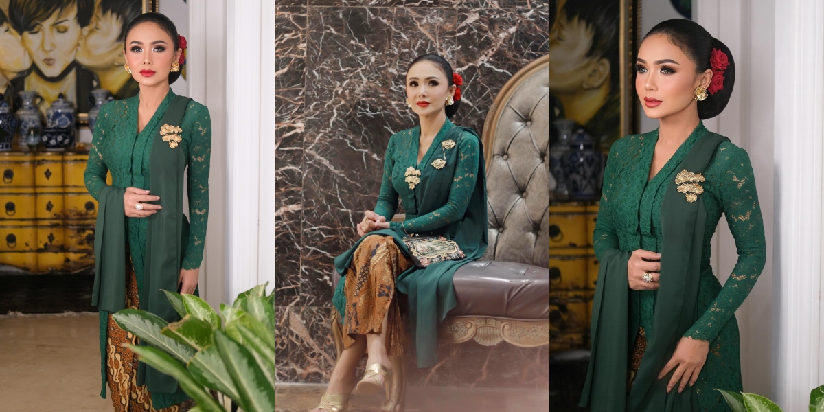 Attending Guntur Soekarno's 80th Birthday, 7 Photos of Yuni Shara in a Green Kebaya - Stunning Beauty That Captivates