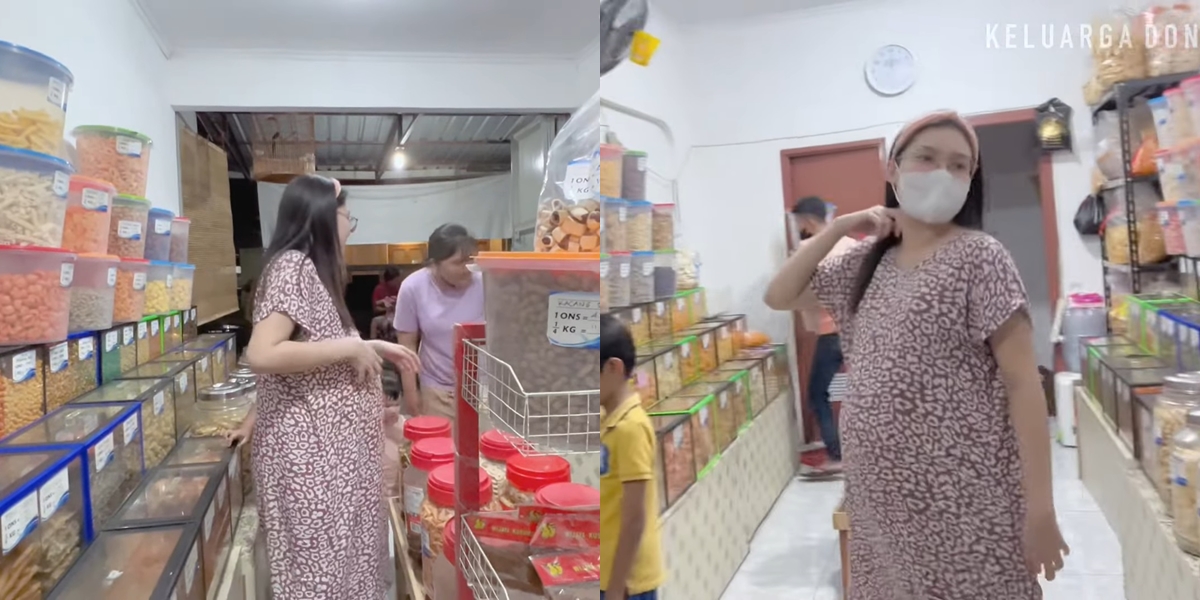 Big Pregnant Still Has Time to Shop, 8 Simple Photos of Nella Kharisma Buying Snacks at the Kilo Snack Store