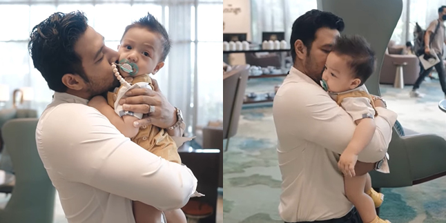 Almost Two Weeks Apart, Sneak Peek of Ammar Zoni's Warm Picture Finally Meeting Baby Air After Returning from Dubai - Directly Hugging and Kissing His Child