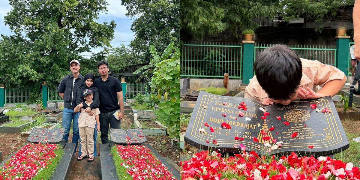 Vanessa Angel's Birthday, Here Are 8 Photos of Fuji and Fadly Faisal Taking Gala to Visit Her Parents' Grave