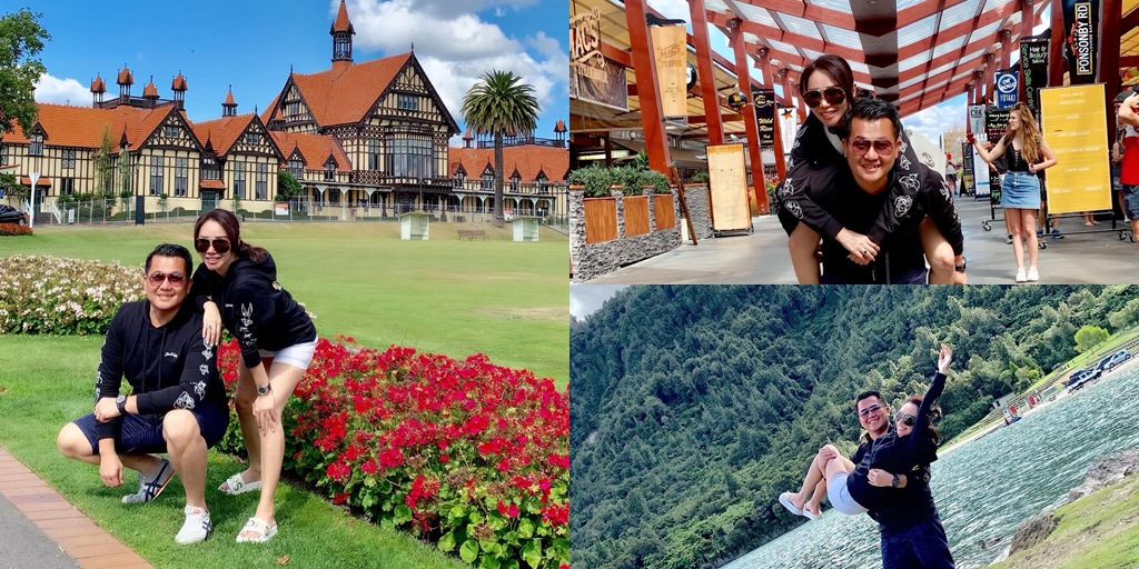 Honeymoon Femmy Permatasari in New Zealand, Embracing Her Husband