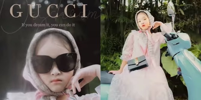 Following the Trend, Here's Thalia Onsu's Transformation into a GUCCI Model: Cute and Chic with Vintage Makeup