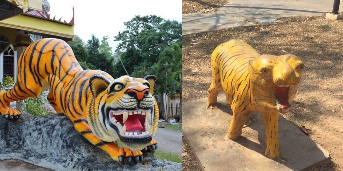 Indonesia is indeed unique! 10 Portraits of Tiger Statues with Local Wisdom, Guaranteed to Make You Laugh and Shake Your Head