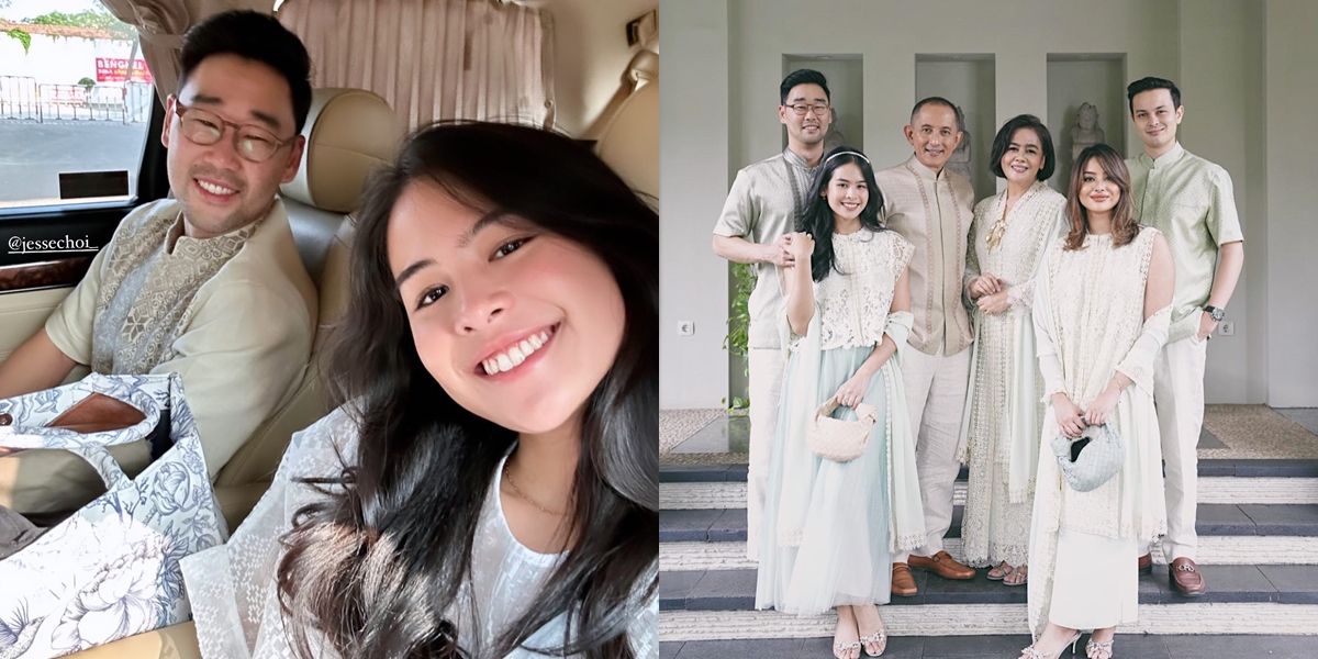 Becoming a Convert, Jesse Choi's Portrait Celebrating Eid with Maudy Ayunda's Family - Wearing Muslim Clothing with Sage Nuances