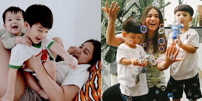 Being the Most Beautiful at Home, Here are Photos of Putri Titian Taking Care of Her Two Sons: Playing and Gardening Together!