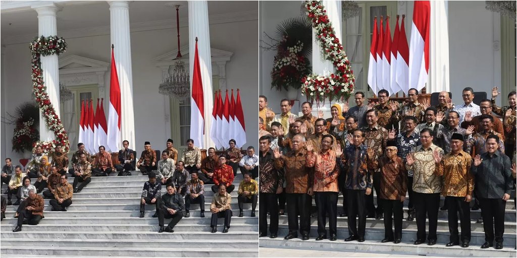 Jokowi - Ma'ruf Amin Announces List of Ministers in the Cabinet While Sitting Cross-Legged