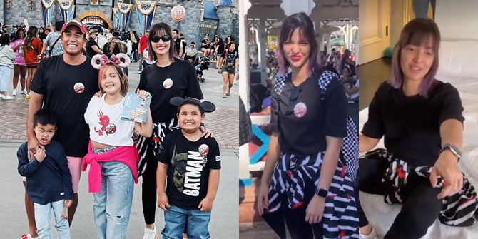 Back to Instagram Posts, Nia Ramadhani's Portrait Vacation at Disneyland with Ardi Bakrie & Their Children: Now Has Purple Hair!