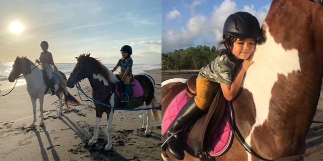 Now Living in Bali, Here are 6 Exciting Moments of Jessica Iskandar and El Barack Alexander Riding Horses on the Beach