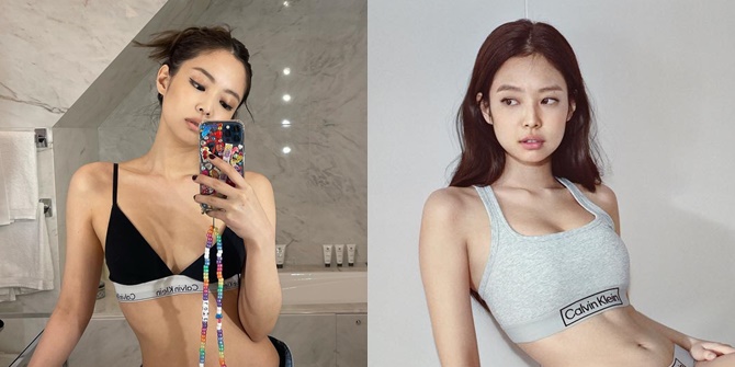 Collection of Jennie BLACKPINK Photos Showing Bra During Selfie