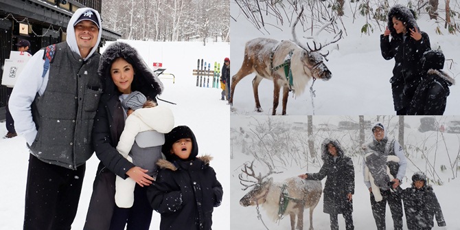 Holiday to Japan, Eva Anindita & Family Having Fun Playing in the Snow