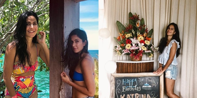 Vacation Celebrating Birthday, Katrina Kaif Hot in Bikini on the Beach