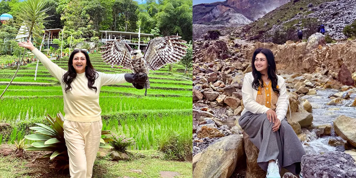 Bella Saphira's Exciting Vacation in Garut, Playing in the Mountains and Smiling While Posing with an Owl