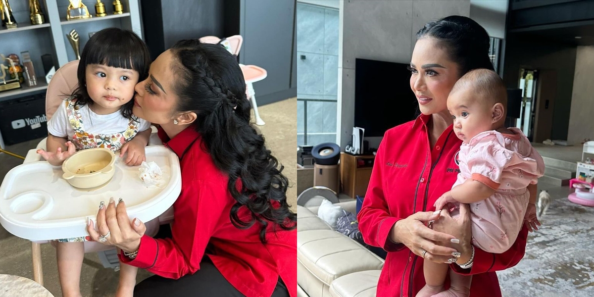 Still Wearing Party Uniform, Here are 8 Photos of Kris Dayanti Babysitting Her Two Grandchildren After Work - Maia Estianty's Comment Becomes the Highlight