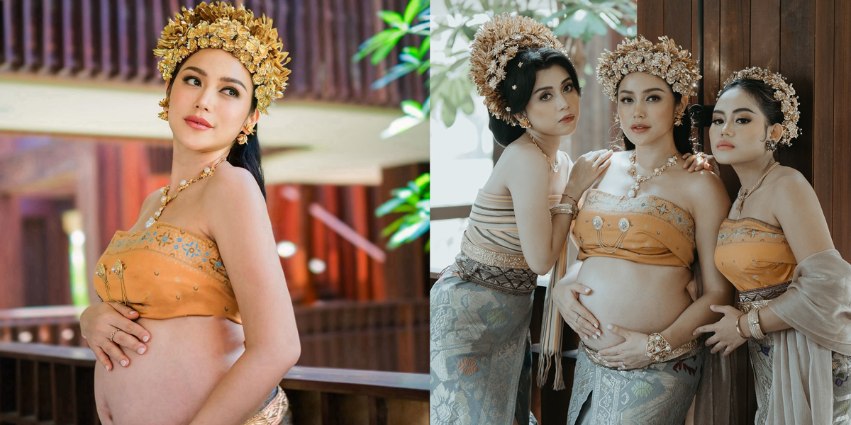 Jessica Iskandar's Latest Maternity Shoot, Wearing Traditional Bali Clothing - Showcasing Her Growing Bare Baby Bump