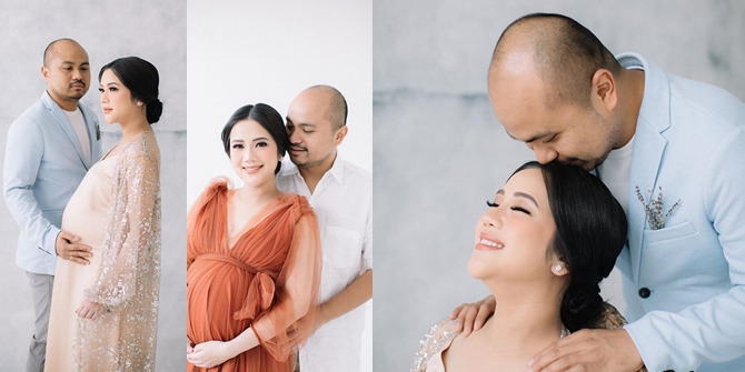 Maternity Shoot Tistha Nurma, Warm Hug and Kiss Together with Afif Kalla